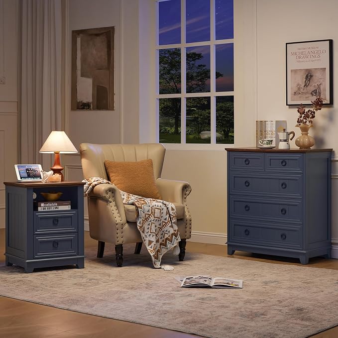 Joaxswe Farmhouse 5 Drawer Dresser - Image 11