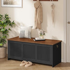 HOOBRO Storage Bench, 43.3" Retro Wooden Storage Chest, Wooden Storage Trunk - Image 5