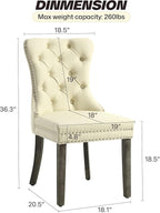 KCC Faux Leather Dining Chairs Set of 6, Upholstered High-end Tufted Dining - Image 3