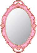 YCHMIR Vintage Small Mirror 14.5 x 10 inch Oval Pink Wall Mirror by YCHMIR
