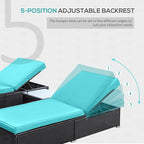 Outsunny Chaise Lounge Chair Set of 2 - Image 5