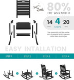 SERWALL Oversized Outdoor Rocking Chair, HDPE Patio Rocking Chair - Image 8