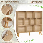 LEYAOYAO 10 Cube Bookshelf, 3 Tier Modern Wide Bookcase - Image 5