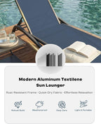 Patio Chaise Lounge Chairs Set of 6, All-Weather Aluminum Pool Loungers - Image 5
