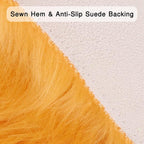 duduta Yellow Faux Sheepskin Runner Rugs 2x6 ft, Fluffy Fur Couch Covers | Shag - Image 5