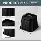 Ecally 12 Pack 4 Inch Square Furniture Risers Adjustable Bed Risers Heavy Duty - Image 2