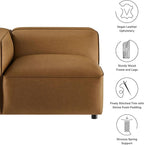 Modway Auren Vegan Leather Left Modular Armchair in Camel - Image 4