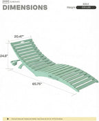 Folding HDPE Pool Lounge Chairs Set of 4, Pre-Assembled Outdoor Chaise Lounge - Image 2