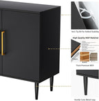 Vrullu Modern Storage Cabinet, Free Standing Buffet Cabinet, Wood Accent - Image 6