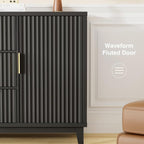 47.2" W Storage Cabinet with 3 Drawers, Fluted Buffet Cabinet with Storage - Image 3