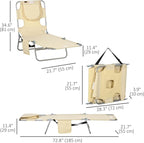 Outsunny Folding Beach Lounge Chair - Image 3