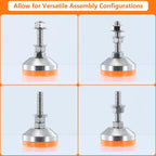 Heavy Duty 2400 lb Capacity Stainless Steel Adjustable Leveling Feet - Image 4