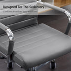 Home Office Chair Ribbed, Modern Leather Conference Room Chairs, Ergonomic - Image 8