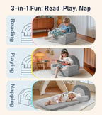 little dove Extra Wide Soft Toddler Couch Fold Out, Comfy Toddler Chair - Image 3