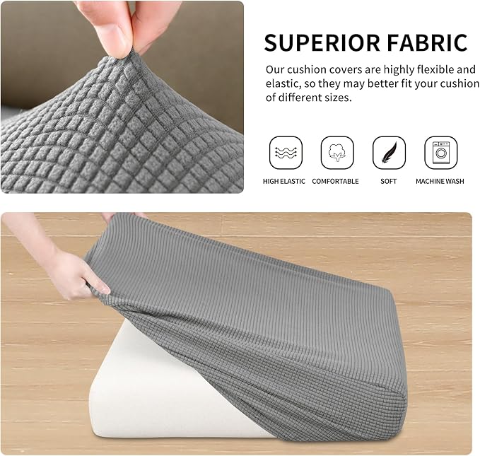 Easy-Going Stretch 3 Pieces Oversized Couch Cushion Cover - Image 5