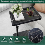 C Table End Table Adjustable Height, 360°Swivel TV Tray Table - Image 6