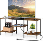 OYEAL Small TV Stand for Bedroom up to 50 inch Farmhouse TV Media Entertainment - Image 7