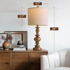 BOBOMOMO 24" Traditional Lamps Set of 2 – Antique Gold Bedside Lamps - Image 4