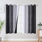 Black and Greyish White Ombre Blackout Curtains by ESTELARTEXTILER