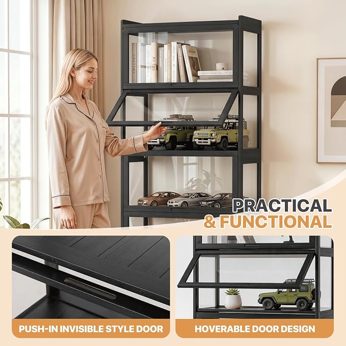 Magshion Display Cabinet with Acrylic Doors, 5-Tier Curio Cabinet - Image 5