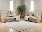 Leather Power Recliner Sofa Set, Living Room Furniture Sets, 2 Piece Reclining - Image 9