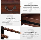 Retro Wooden Side End Table Vintage Nightstand Bedside Table - Image 4