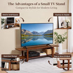 Tiita TV Stand with Storage for TVs up to 65'', Bamboo TV Console Entertainment - Image 4