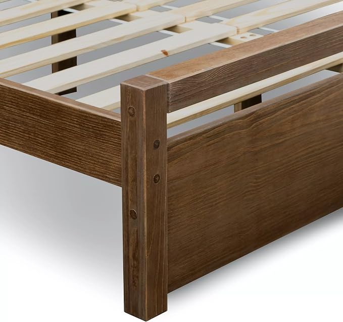 Grain Wood Furniture Loft Queen Size Solid Wood Bed, Brushed Mocha - Image 6
