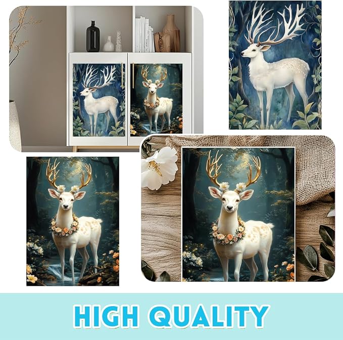 6 Sheets Forest Deer Rub on Transfers - Image 3