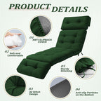 Chaise Lounge Cushion Outdoor, Waterproof Thick Patio Lounge Chair Cushion - Image 4