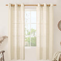 Linen Semi Sheer Curtains 72 Inches Long by LAMIT