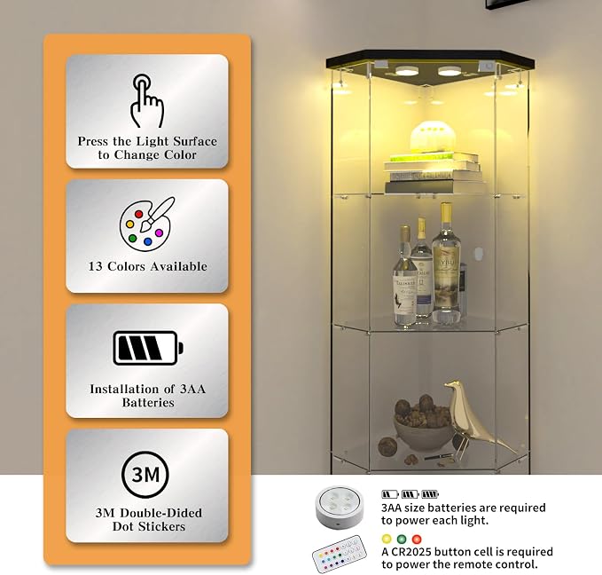 Beauty4U Glass Display Corner Cabinet - Image 4