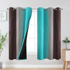 Brown and Teal Ombre Blackout Curtains by ESTELARTEXTILER