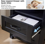 Black Night Stand Set of 2, Rustic End Table - Image 6