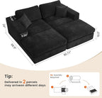80.7" Oversized Double Chaise Lounge Chair Indoor, Cloud Boneless Sleeper Sofa - Image 3