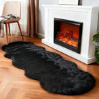 linmopm Faux Fur Rug Sheepskin Shag Fluffy Fuzzy Black 2x6 ft Runner Rugs by Limopmfauxfurproducts