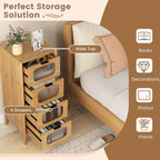 Giantex 4 Drawer Storage Cabinet, Bamboo Storage Organizer - Image 4