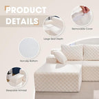 Hobestluk Modular Sectional Sofa Couches L-Shape Couch 3 Seat Modular Sofa - Image 7