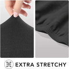 PureFit Stretch Couch Covers for Sofa 4 Seater Slipcovers Dark Gray | 1-Piece - Image 4
