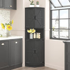 Vabches 64.8" Tall Farmhouse Corner Cabinet by Vabches