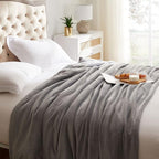 KMUSET Fleece Blanket Twin Size Grey Lightweight Throw Blanket Super Soft Cozy - Image 3