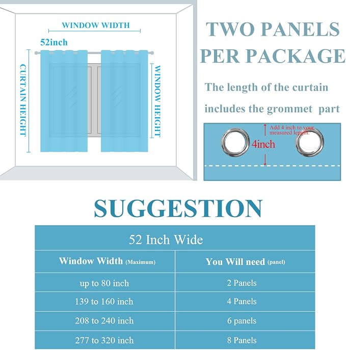 Aqua and Beige Ombre Blackout Curtains - Image 9