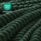 BEDELITE 3D Ribbed Emerald Green Fleece Throw Blanket - Image 3