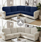 Arfntevss Velvet Corner Sectional Couch Covers Slipcovers L Shape Couch Cushion - Image 7