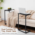 AMHANCIBLE C Shaped End Tables Set of 2, Couch Side Tables that Slide Under Sofa - Image 5