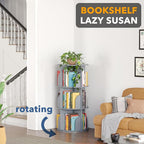 SpaceAid 3 Tier Rotating Bookshelf Tower, Spinning Bookcase Lazy Susan - Image 4