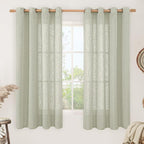 Sheer Linen Curtains 63 Inch Length by LAMIT