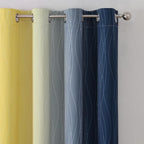Navy Blue and Yellow Ombre Blackout Curtains - Image 4