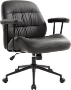 IWMH Leather Office Chair with Removable Armrests，Mid-Back Ergonomic Desk Chair - Image 9
