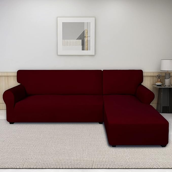 PureFit Stretch Sectional Couch Covers 2 pcs Non Slip L Shape Sofa Cover | - Image 2